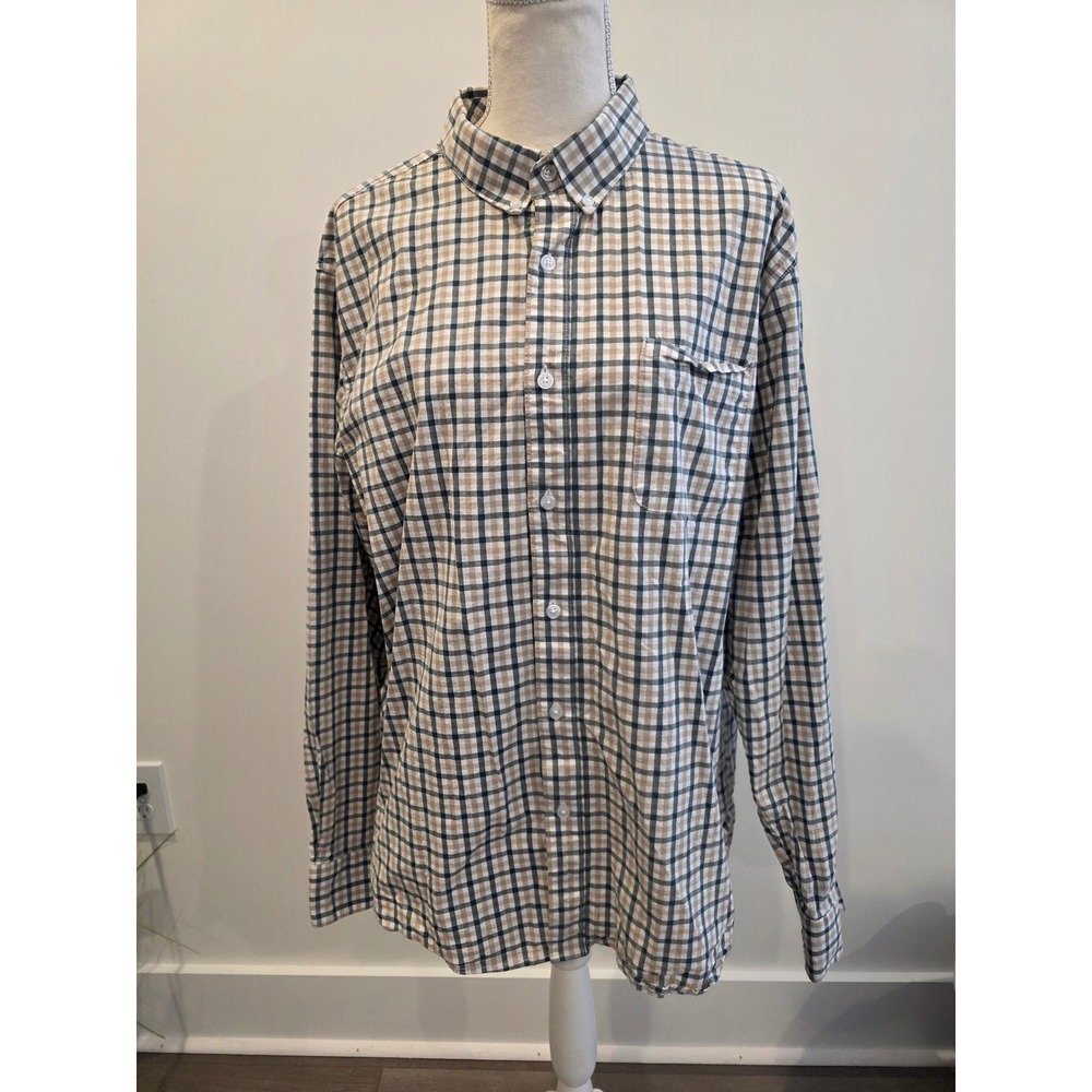 Southern Proper Men's Size XL Plaid Henning Shirt Button Down Collared Pine Tan